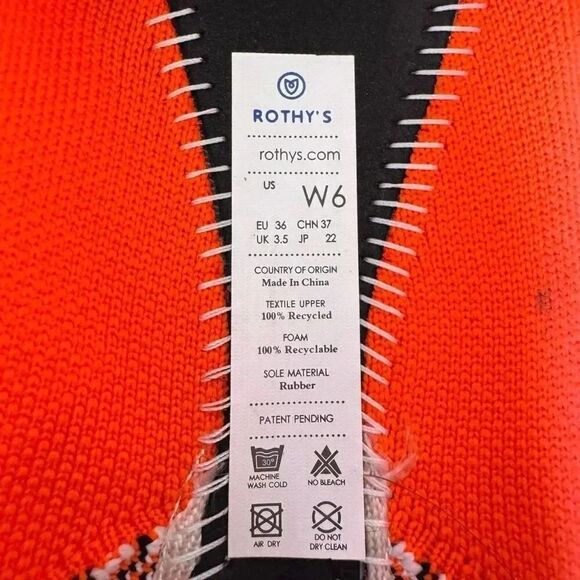 Rothy's The Point RARE Neon Orange Flat Shoes SZ 6 - Picture 11 of 12